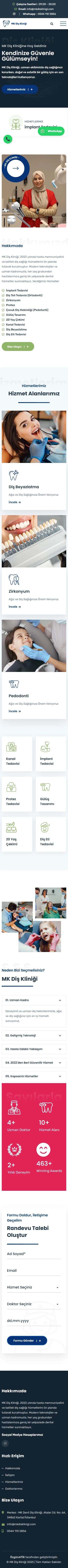 MK Diş Kliniği – Gülüş Tasarımı mobil