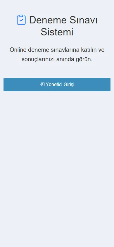 Deneme Sınavı Sistemi mobil