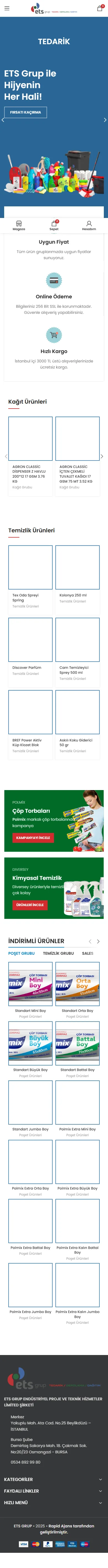ETS GRUP – Tedarik – Depolama – Dağıtım mobil